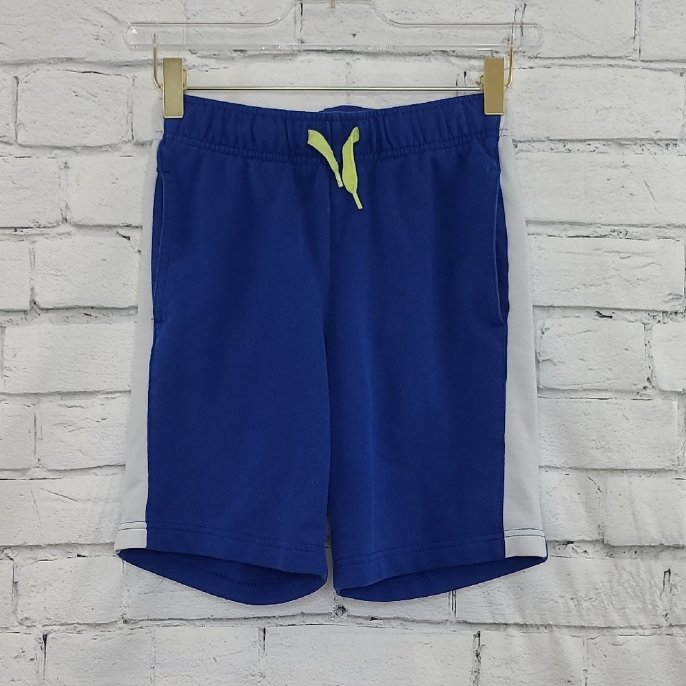 Cat & Jack Cotton Athletic Drawstring Elastic Waist Pull-On Shorts Blue/White
